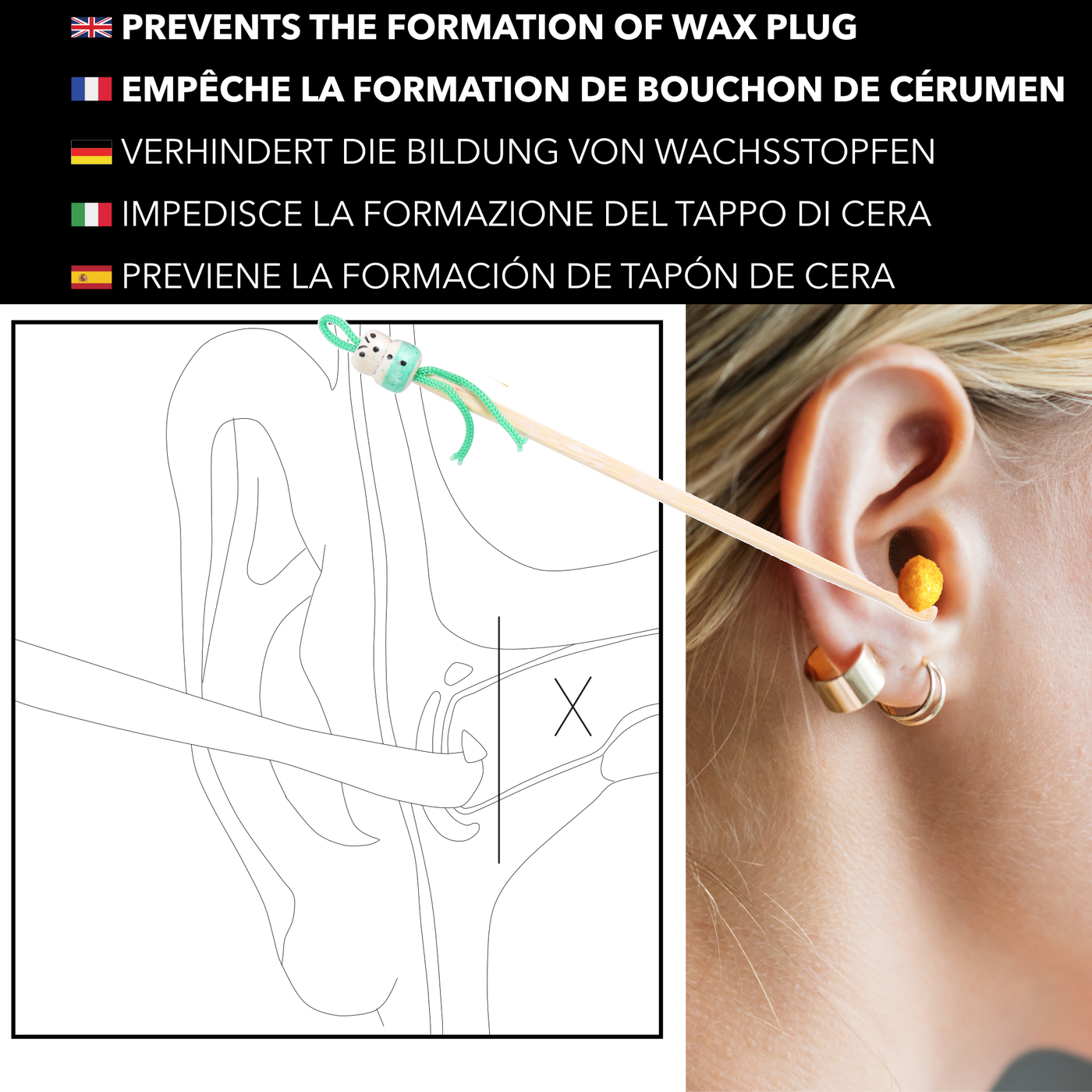 Cure oreille écologique bois pour une hygiène des oreilles parfaite